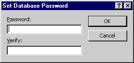 Set Database Password submenu