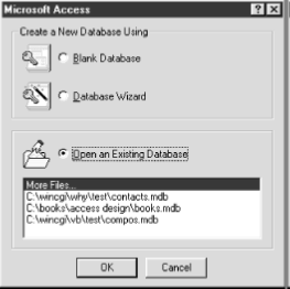 Figure 1: Microsoft Access Dialog Box