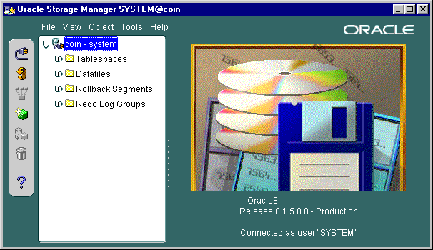 Display the Tablespaces, Datafiles, Rollback Segments, Redo Log Groups