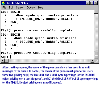 3) After creating a queue, the owner of the queue can allow other users to submit messages to the queue